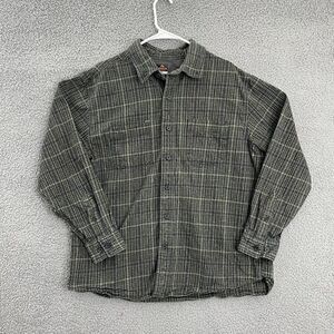 Ridgecut Toughwear Shirt Men XL Green Gray Plaid Casual LS Workwear‎ Flannel